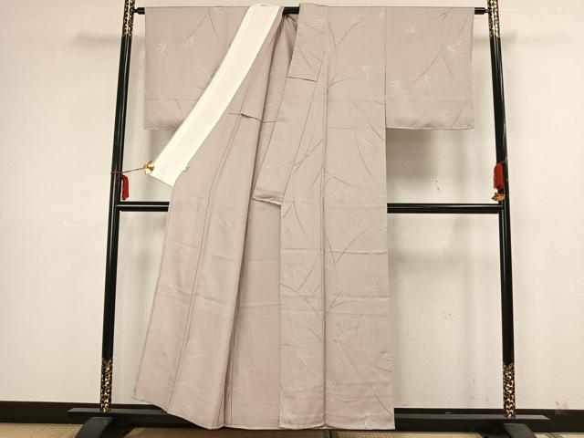 平和屋着物▽上質な小紋 単衣 草葉文 銀彩 高島屋扱い 正絹 逸品 未使用 AAAZ1420fy