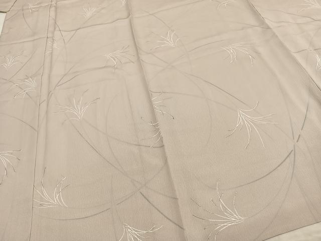 平和屋着物▽上質な小紋 単衣 草葉文 銀彩 高島屋扱い 正絹 逸品 未使用 AAAZ1420fy