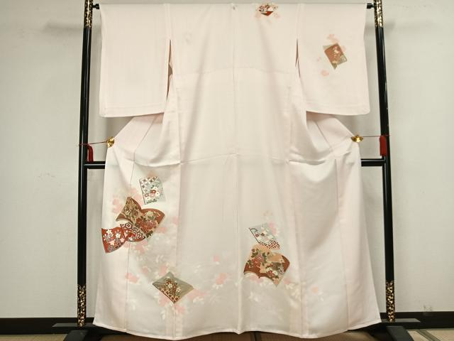 平和屋着物▽訪問着 単衣 花鳥冊子文 正絹 逸品 AAAZ1450fy