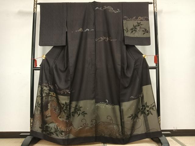 平和屋着物▽訪問着 単衣 人物花文 金彩 正絹 逸品 AAAZ1470fy