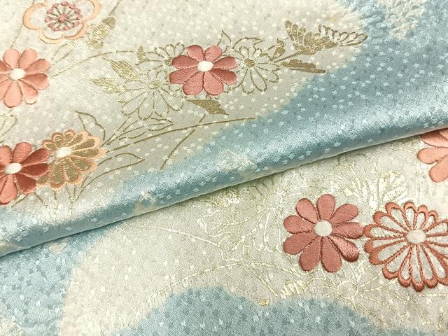 平和屋着物▽創業460年・千總 訪問着 単衣 絞り 刺繍 草花文 金彩 正絹 逸品 未使用 AAAZ1472fy