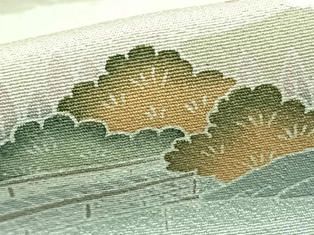 平和屋着物▽訪問着 単衣 作家物 風景文 暈し染め 正絹 逸品 AAAZ1480fy