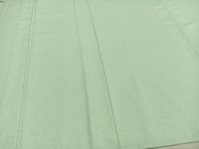 平和屋着物▽上質な色無地 単衣 唐草地紋 夏虫色 正絹 逸品 AAAZ1481fy