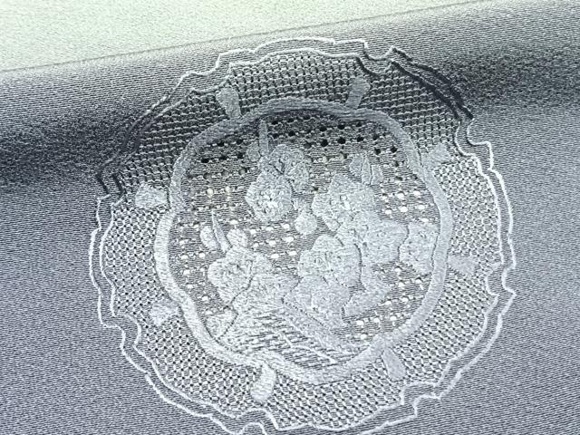 平和屋着物▽訪問着 単衣 中国三大刺繍 汕頭刺繍 スワトウ刺繍 雪輪花文 暈し染め 正絹 逸品 未使用 AAAZ1483fy