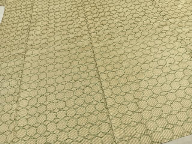 平和屋着物▽上質な小紋 単衣 幾何学文様 正絹 逸品 AAAZ1492fy