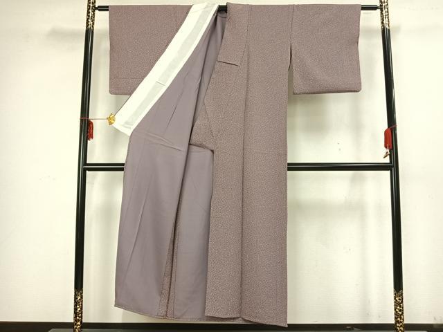 平和屋着物▽上質な小紋 単衣 唐草花文 正絹 逸品 AAAZ1500fy