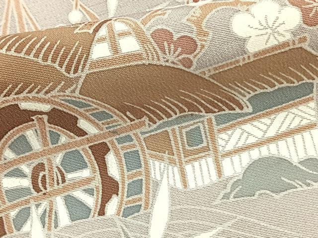 平和屋着物▽訪問着 単衣 風景文 正絹 逸品 AAAZ1505fy
