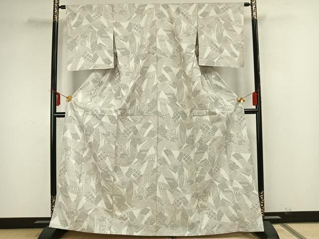 平和屋着物▽上質な紬 単衣 熨斗文 正絹 逸品 AAAZ1506fy