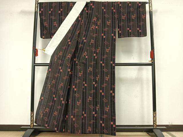 平和屋着物▽本場琉球紬 単衣 手織 正絹 逸品 AAAZ1512fy