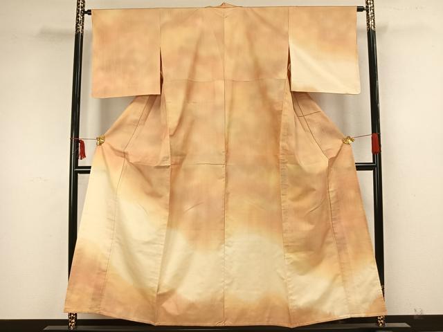 平和屋着物▽訪問着 単衣 紬地 霞文 正絹 逸品 未使用 AAAZ1521fy