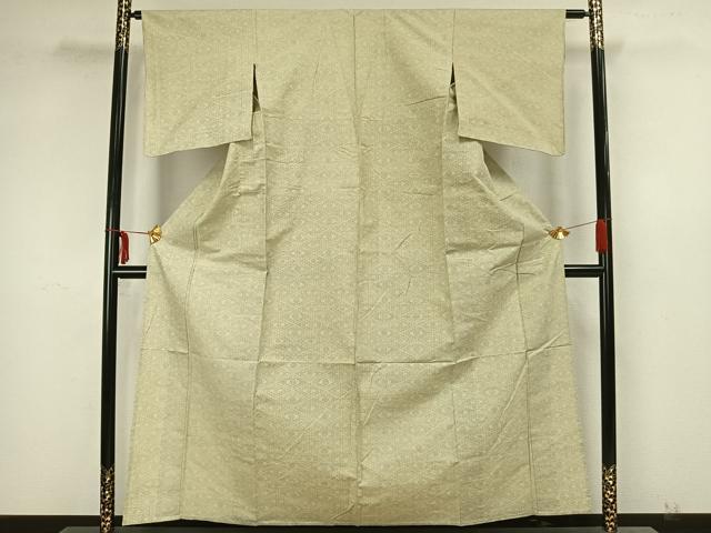 平和屋着物▽上質な紬 単衣 菱文 正絹 逸品 AAAZ1522fy
