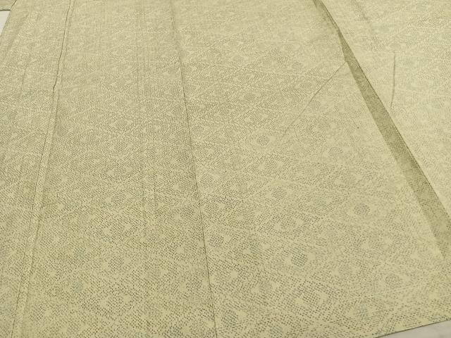 平和屋着物▽上質な紬 単衣 菱文 正絹 逸品 AAAZ1522fy