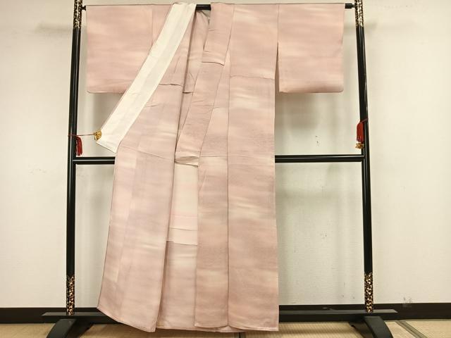平和屋着物▽上質な小紋 単衣 作家物 霞文 正絹 逸品 AAAZ1523fy