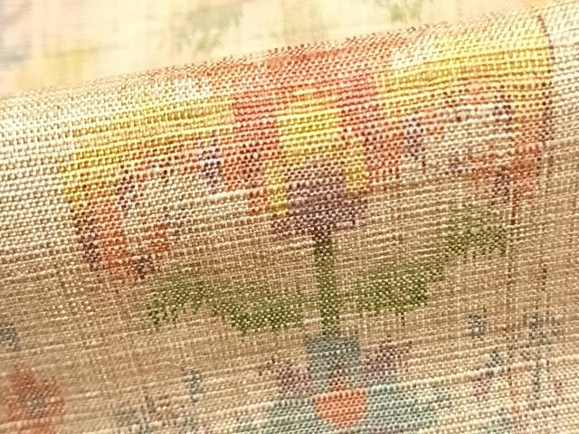 平和屋着物▽上質な紬 単衣 幾何学花文 正絹 逸品 未使用 AAAZ1526fy