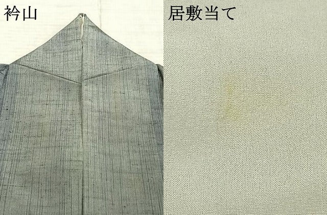 平和屋着物▽上質な紬 単衣 間道 正絹 逸品 AAAZ1527fy