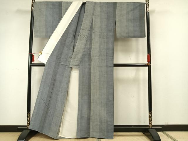 平和屋着物▽上質な紬 単衣 間道 正絹 逸品 AAAZ1527fy