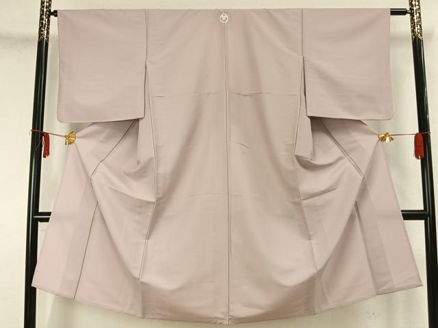 平和屋着物▽男性 色無地 単衣 灰桜色 洗える着物 AAAZ1537fy