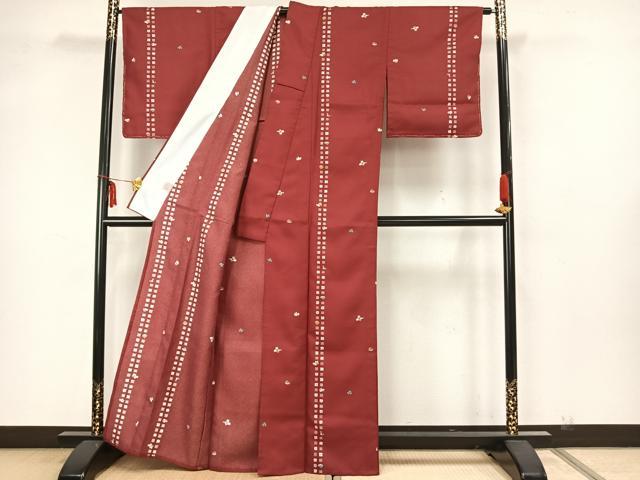 平和屋着物▽上質な小紋 単衣 玩具文 洗える着物 未使用 AAAZ1540fy