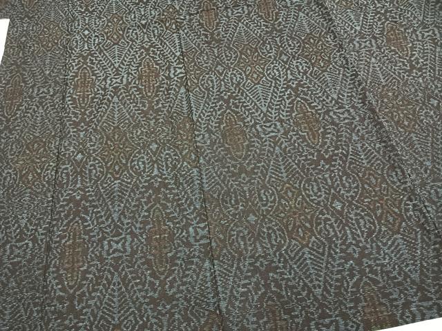 平和屋着物▽結城ちぢみ 単衣 吉祥文様 正絹 逸品 AAAZ1546fy
