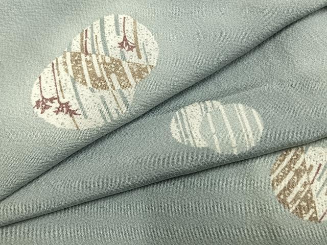 平和屋着物▽上質な小紋 単衣 丸文 暈し染め 正絹 逸品 AAAZ1548fy