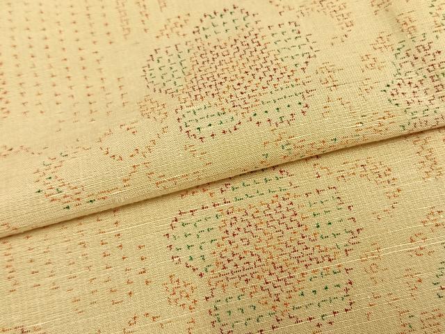 平和屋着物▽上質な紬 単衣 舞花文 正絹 逸品 AAAZ1550fy