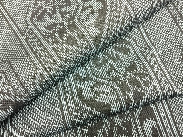平和屋着物▽上質な紬 単衣 亀甲文様 正絹 逸品 未使用 AAAZ1562fy