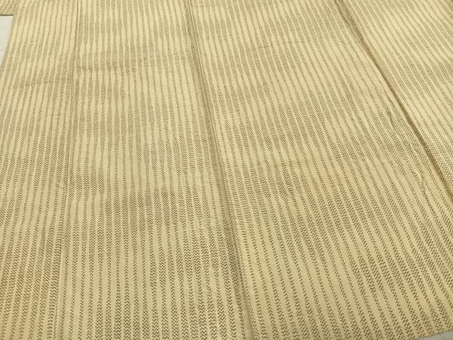 平和屋着物▽上質な紬 単衣 変わり縞 正絹 逸品 AAAZ1565fy