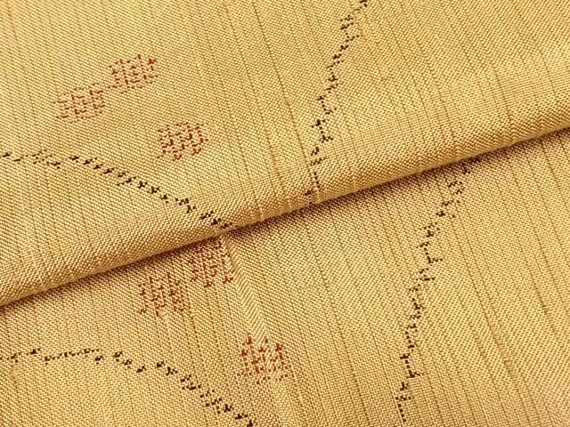 平和屋着物▽上質な紬 単衣 南天文 正絹 逸品 AAAZ1568fy