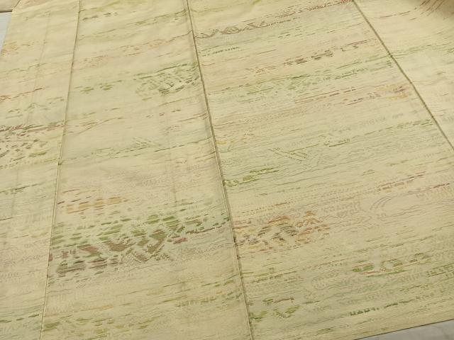 平和屋着物▽上質な小紋 単衣 横段文 正絹 逸品 AAAZ1570fy