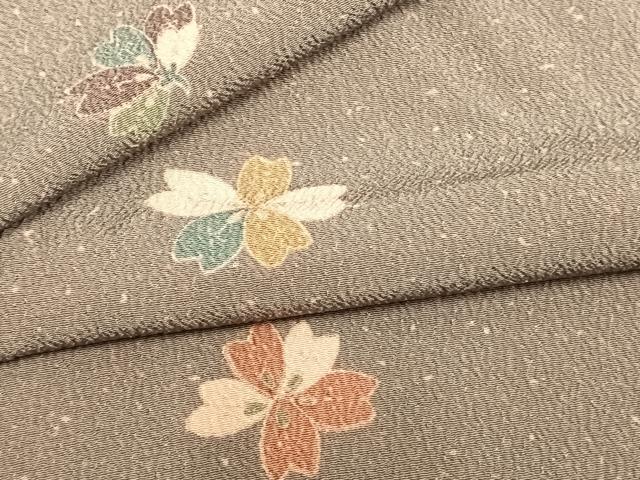 平和屋着物▽上質な小紋 単衣 舞花文 正絹 逸品 AAAZ1573fy