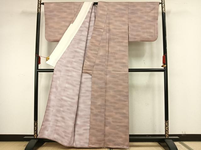 平和屋着物▽上質な小紋 単衣 霞文 正絹 逸品 AAAZ1576fy
