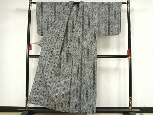 平和屋着物▽本場塩沢結城 単衣 花間道 証紙付き 正絹 逸品 AAAZ1581fy