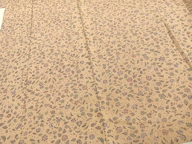 平和屋着物▽上質な小紋 単衣 草花文 正絹 逸品 AAAZ1583fy