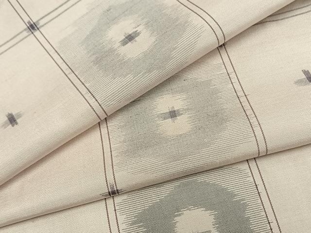 平和屋着物▽上質な紬 単衣 色紙亀甲文様 正絹 逸品 AAAZ1586fy