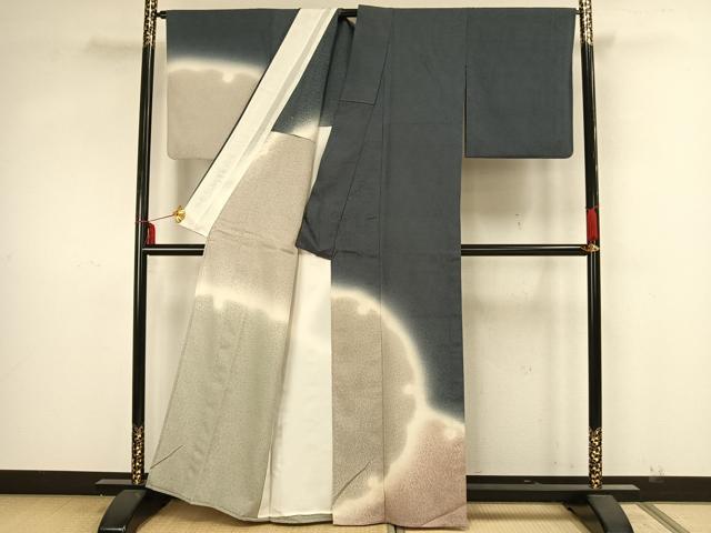 平和屋着物▽訪問着 単衣 雪輪文 暈し染め 正絹 逸品 AAAZ1589fy