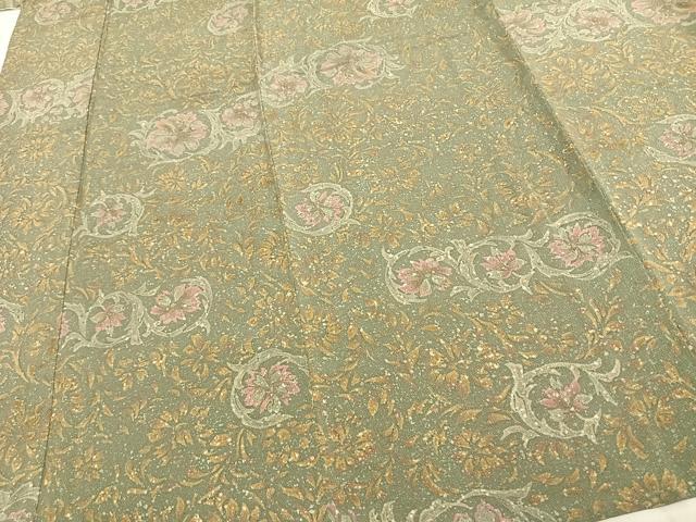 平和屋着物▽上質な小紋 単衣 草花文 正絹 逸品 AAAZ1599fy