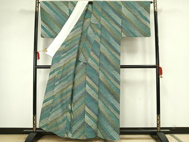 平和屋着物▽上質な小紋 単衣 花尽くし 正絹 逸品 AAAZ1601fy