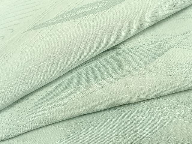 平和屋着物▽上質な色無地 単衣 舞葉地紋 青磁鼠色 正絹 逸品 AAAZ1612fy