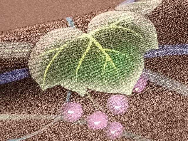 平和屋着物▽訪問着 単衣 草花文 正絹 逸品 AAAZ1613fy