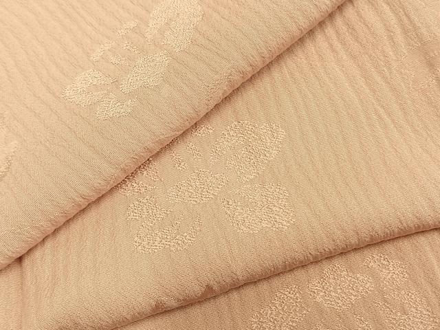 平和屋着物▽上質な色無地 単衣 花唐草地紋 赤香色 正絹 逸品 AAAZ1614fy