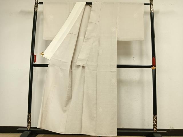 平和屋着物▽本塩沢 単衣 110亀甲 亀甲文様 正絹 逸品 AAAZ1632fy