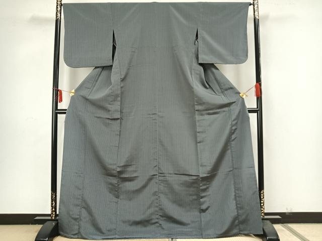 平和屋着物▽上質な小紋 単衣 縞 正絹 逸品AABK4516ck