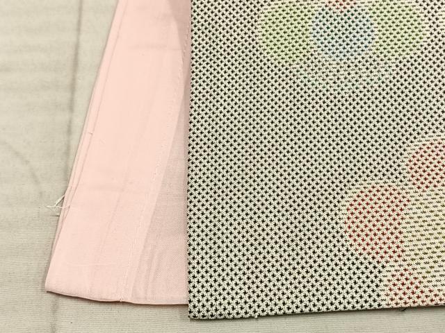 平和屋着物▽お召 単衣 亀甲花文 正絹 逸品 AAAZ1656fy