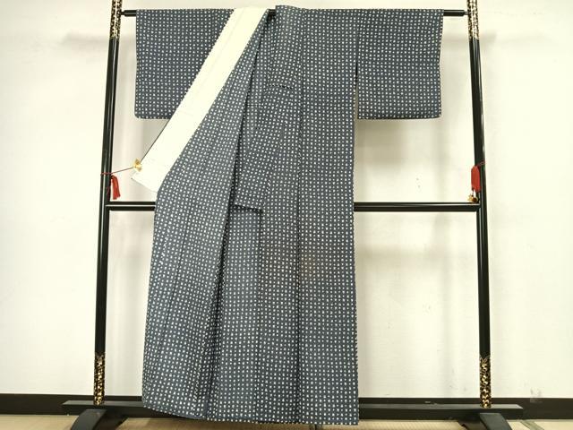 平和屋着物▽上質な小紋 単衣 抽象文様 正絹 逸品 AAAZ1660fy