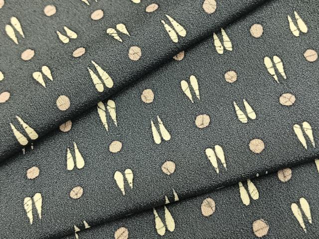平和屋着物▽上質な小紋 単衣 抽象文様 正絹 逸品 AAAZ1660fy