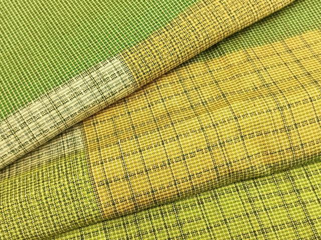 平和屋着物▽大島紬 単衣 色紙重ね文 正絹 逸品 AAAZ1665fy