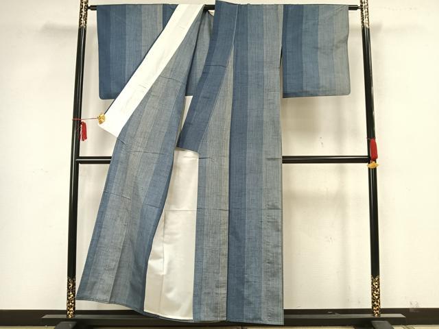平和屋着物▽上質な紬 単衣 間道 正絹 逸品 AAAZ1673fy