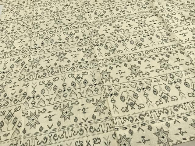 平和屋着物▽上質な紬 単衣 横段文 正絹 逸品 AAAZ1680fy