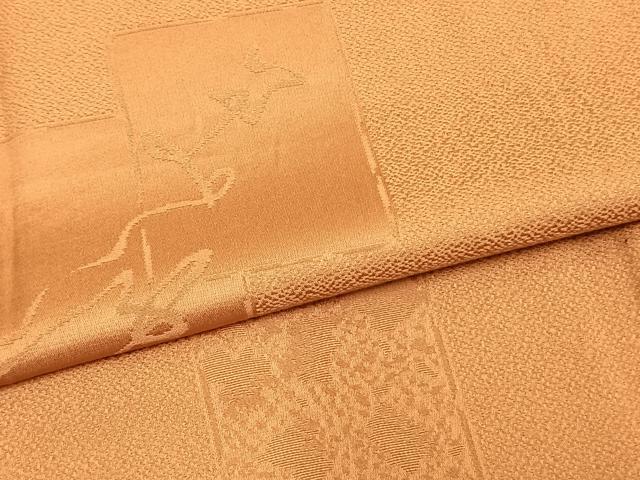 平和屋着物▽上質な色無地 単衣 色紙地紋 江戸茶色 正絹 逸品 AAAZ1686fy