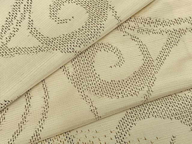平和屋着物▽上質な紬 単衣 唐草文 正絹 逸品 AAAZ1688fy